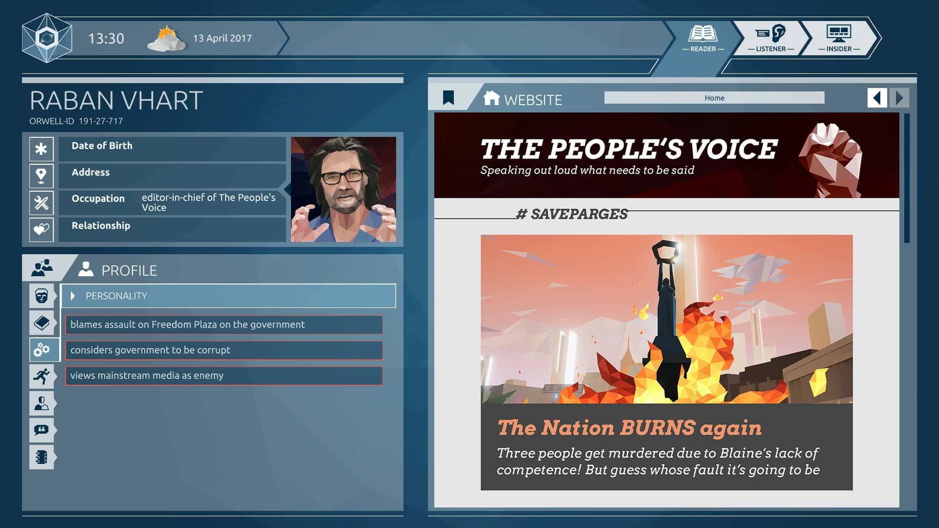 #10. Orwell: Ignorance is Strength Seasons Complete (GOG) 게시자: Daedalic Entertainment