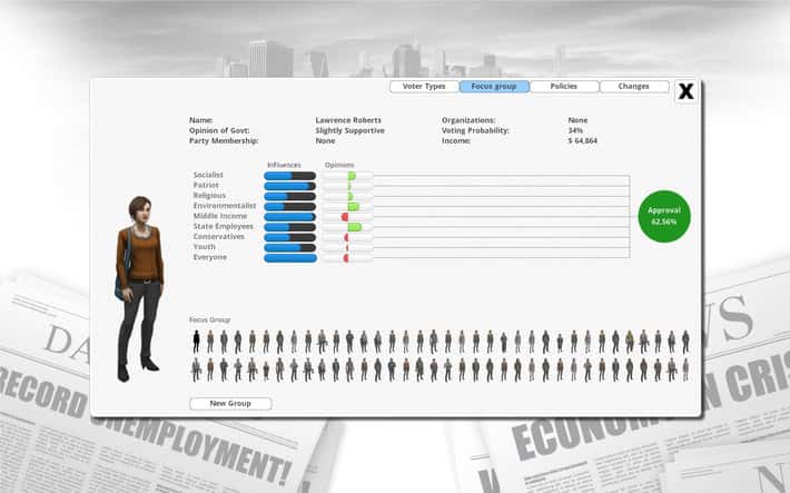 #4. Democracy 3: Social Engineering (GOG) Podle: Positech Games