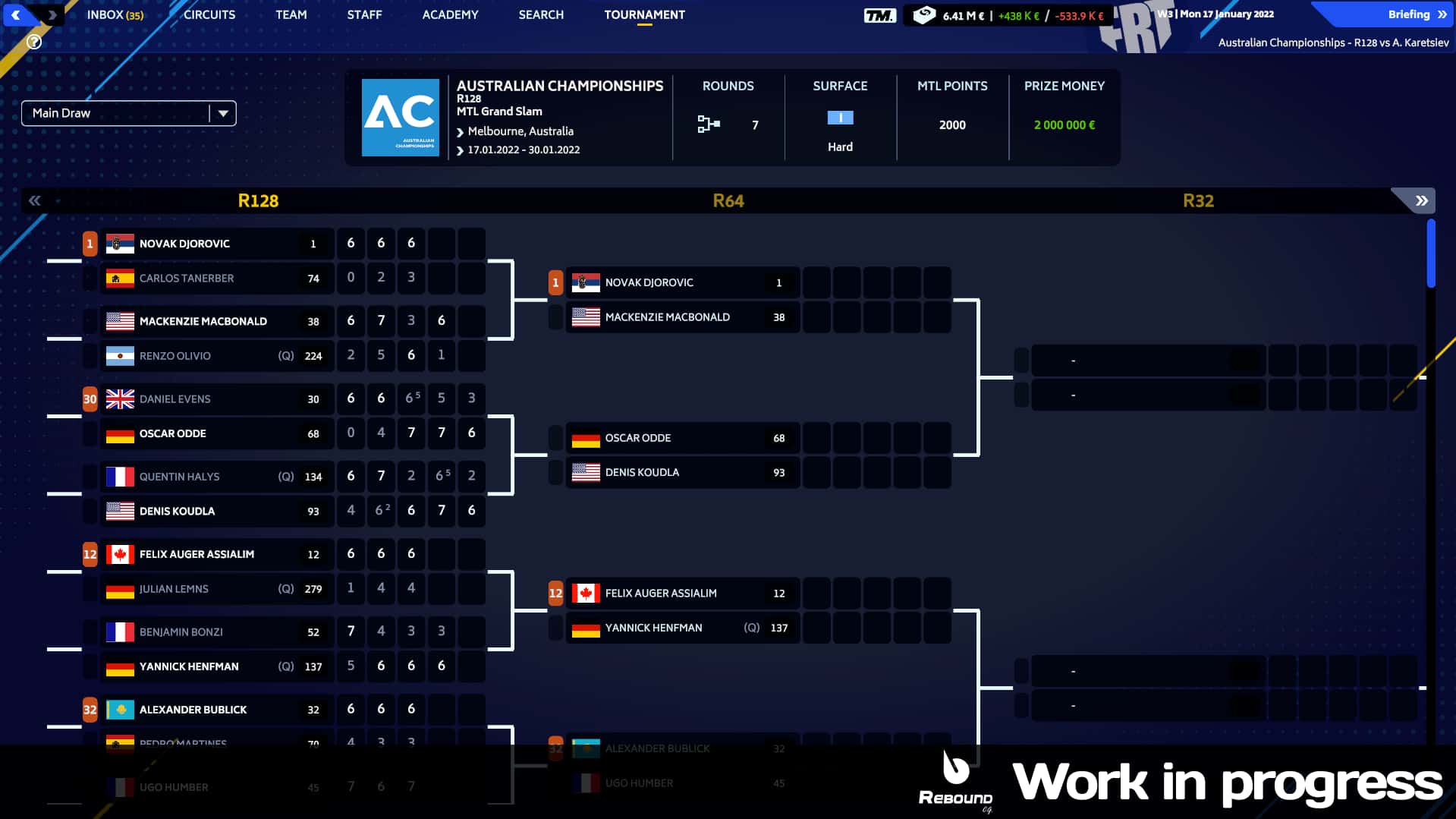 #6. Tennis Manager 2023 (GOG) By: Rebound CG