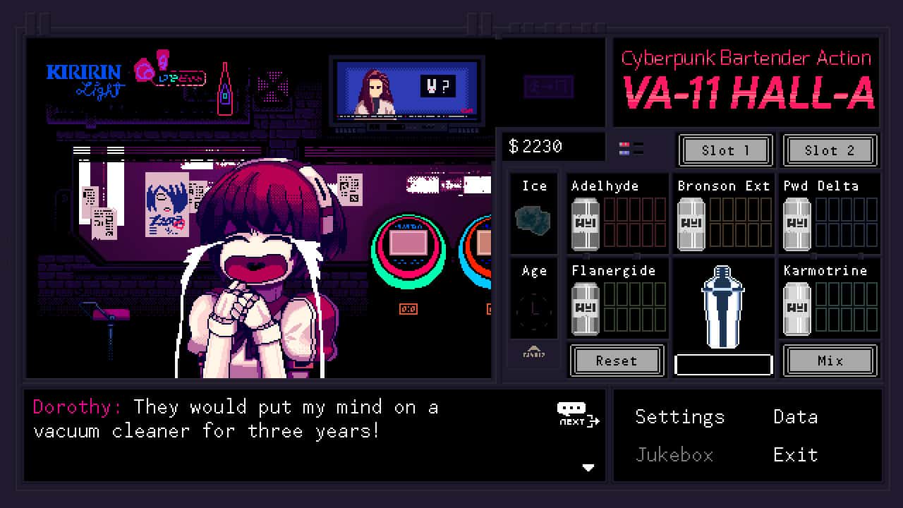 #3. VA-11 Hall-A: Cyberpunk Bartender Action (GOG) Bởi: Ysbryd Games